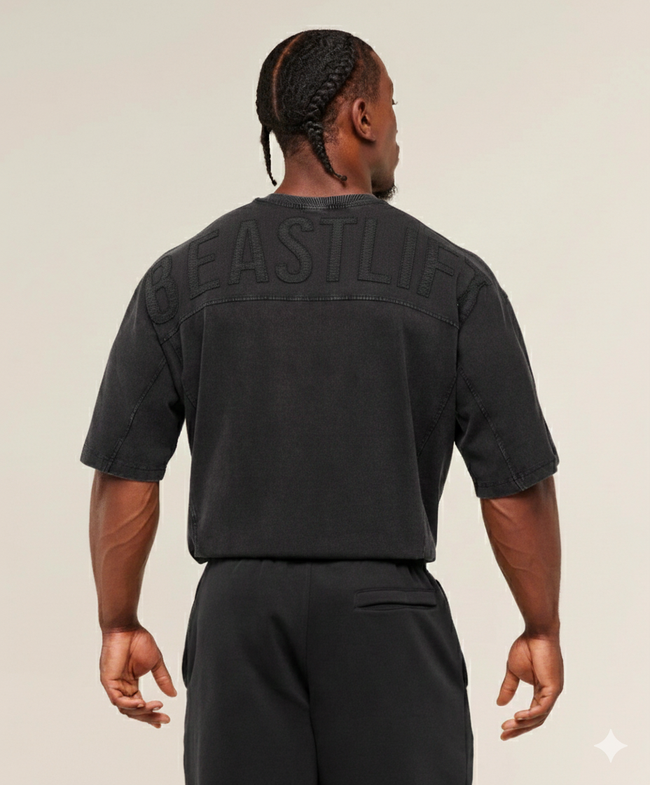 Oversized Black Back-Detail T-Shirt