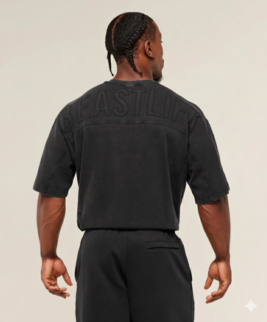 Oversized Black Back-Detail T-Shirt